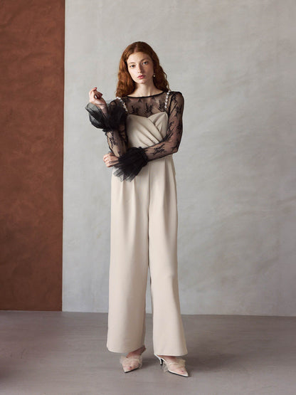 2way pearl strap pants dress / 2wayパールストラップパンツドレス