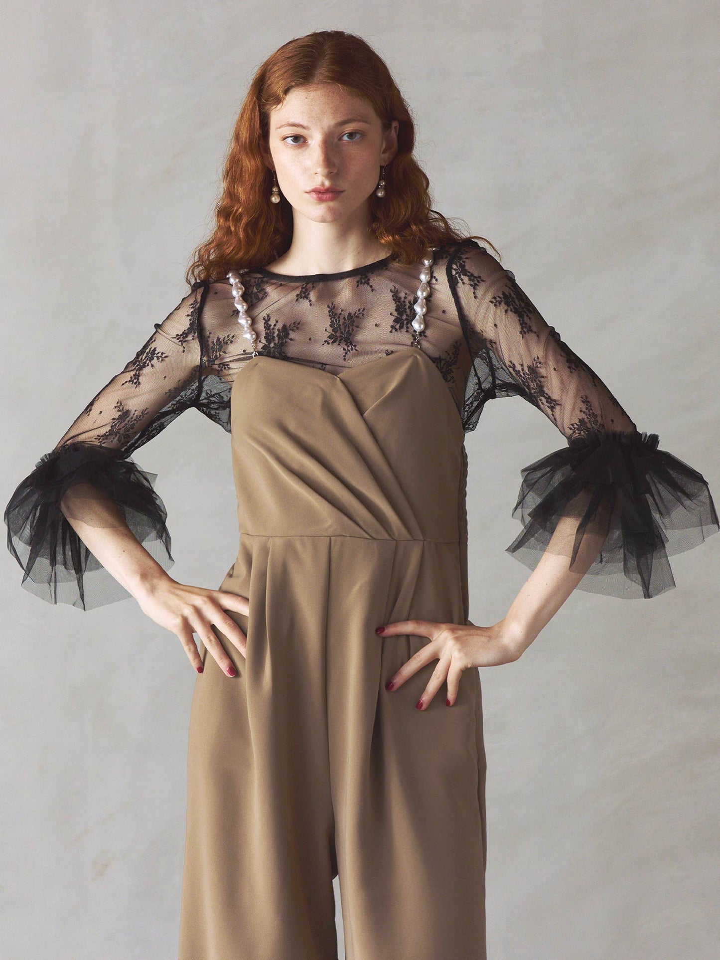 2way pearl strap pants dress / 2wayパールストラップパンツドレス