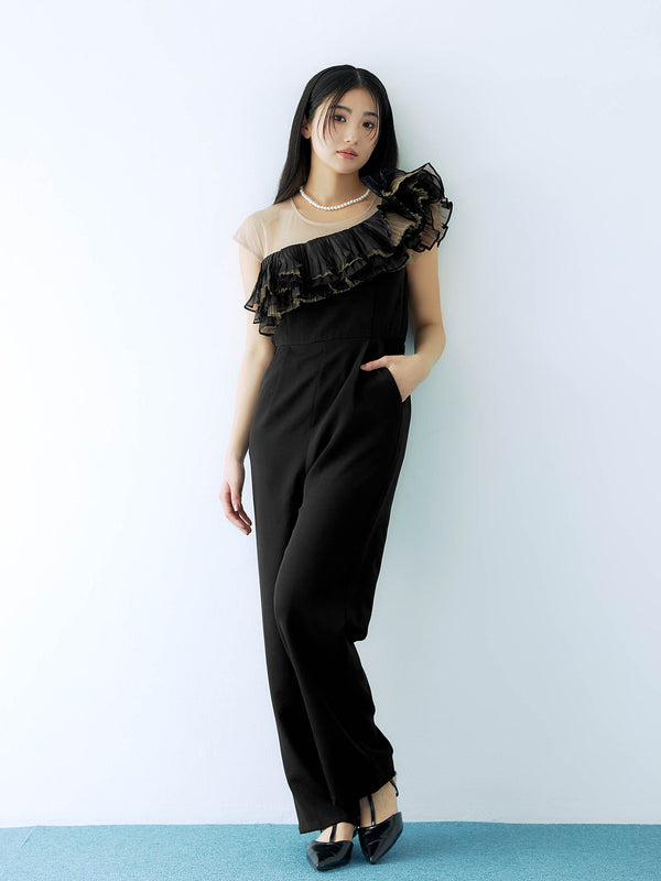 tule motif pants dress