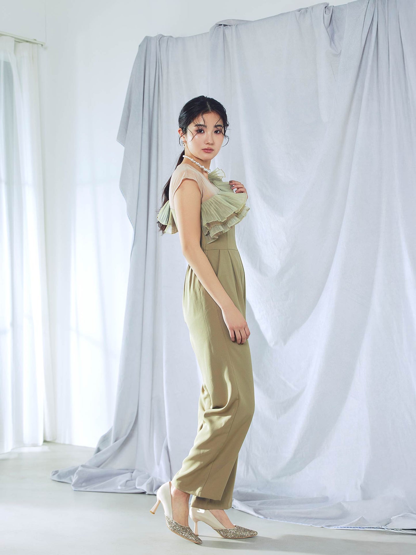 tule motif pants dress / チュールモチーフパンツドレス