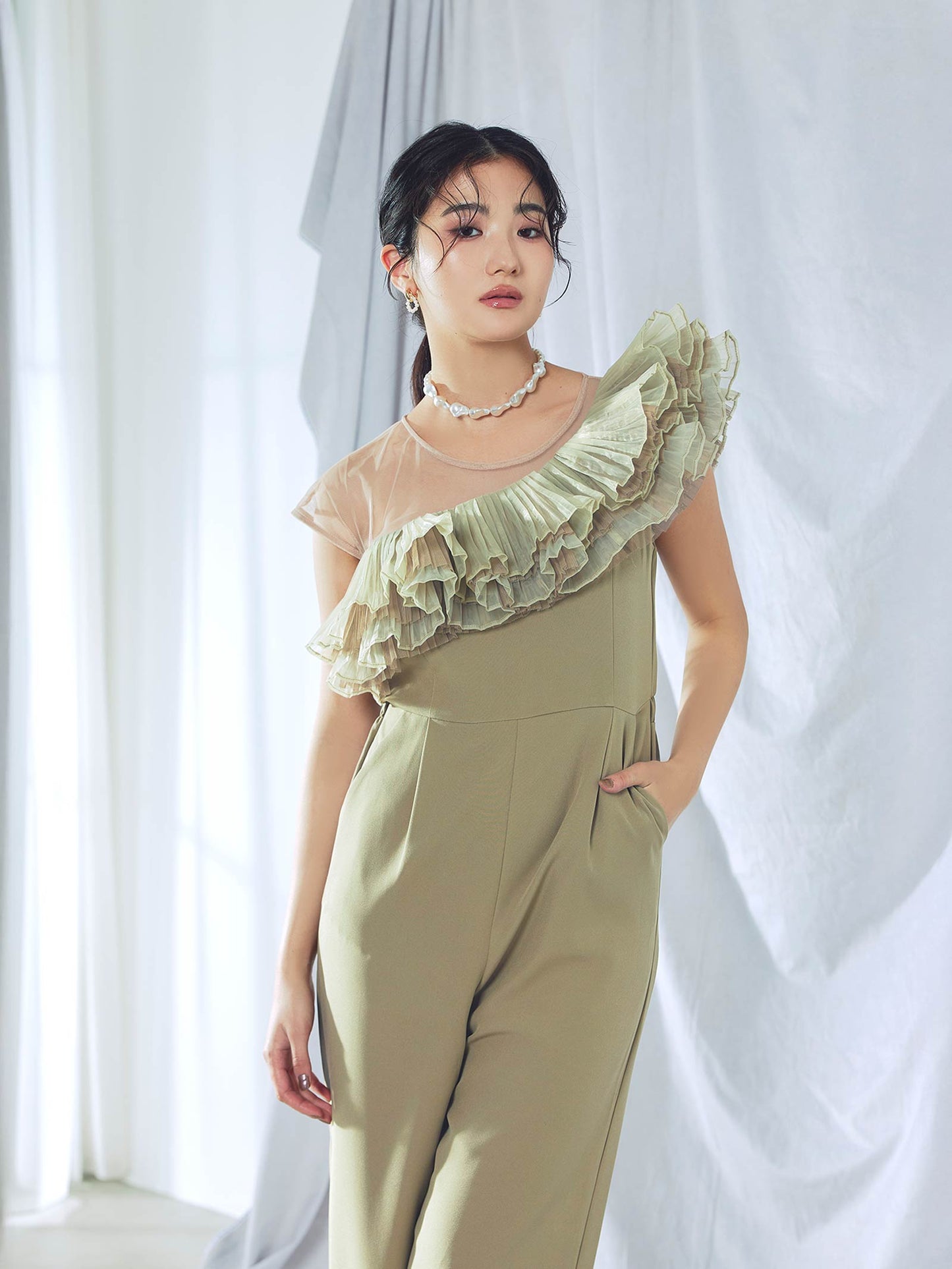 tule motif pants dress / チュールモチーフパンツドレス