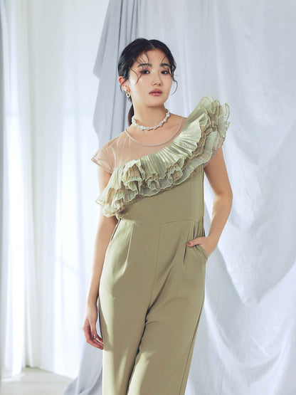 tule motif pants dress / チュールモチーフパンツドレス