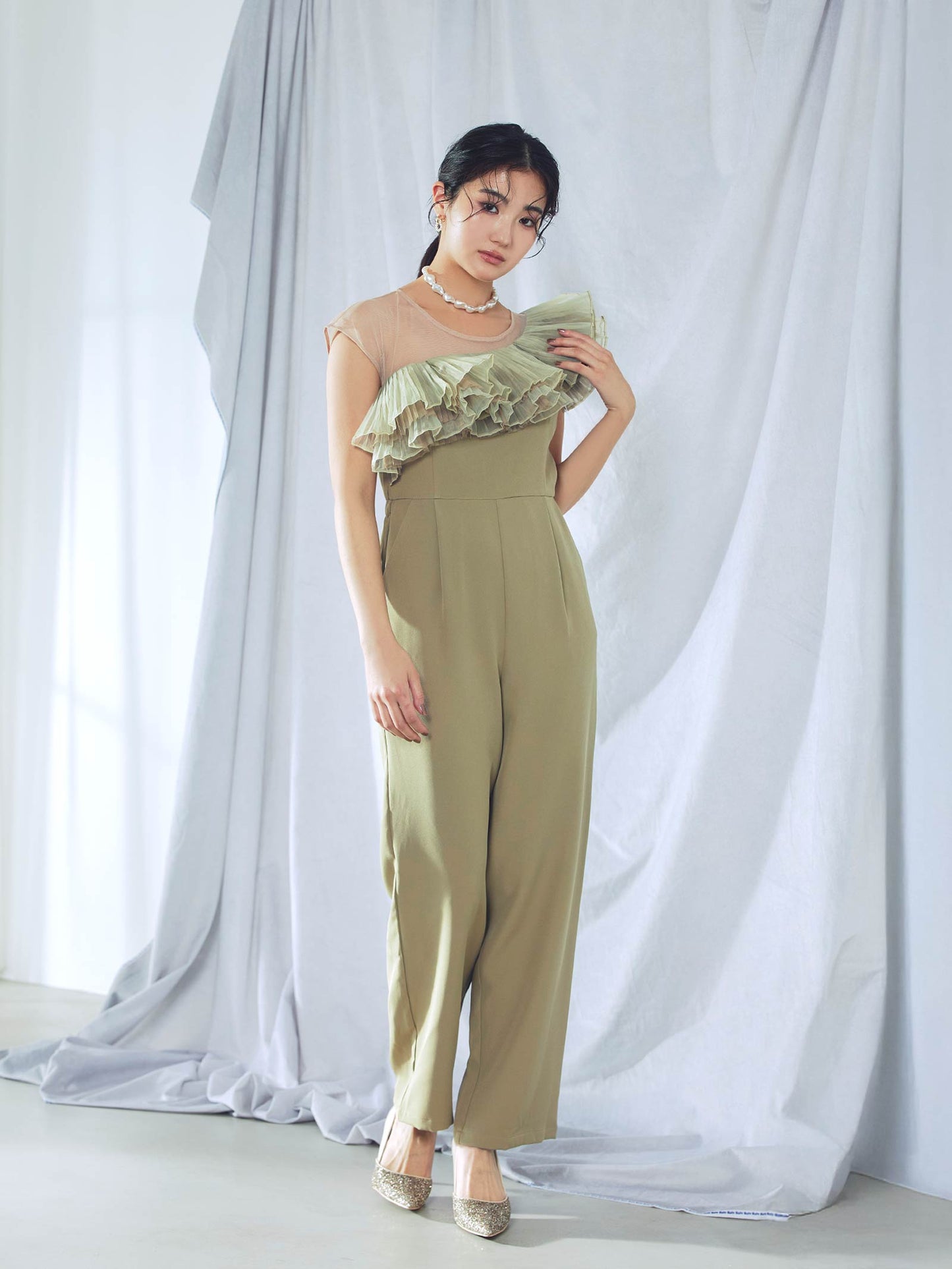 tule motif pants dress / チュールモチーフパンツドレス