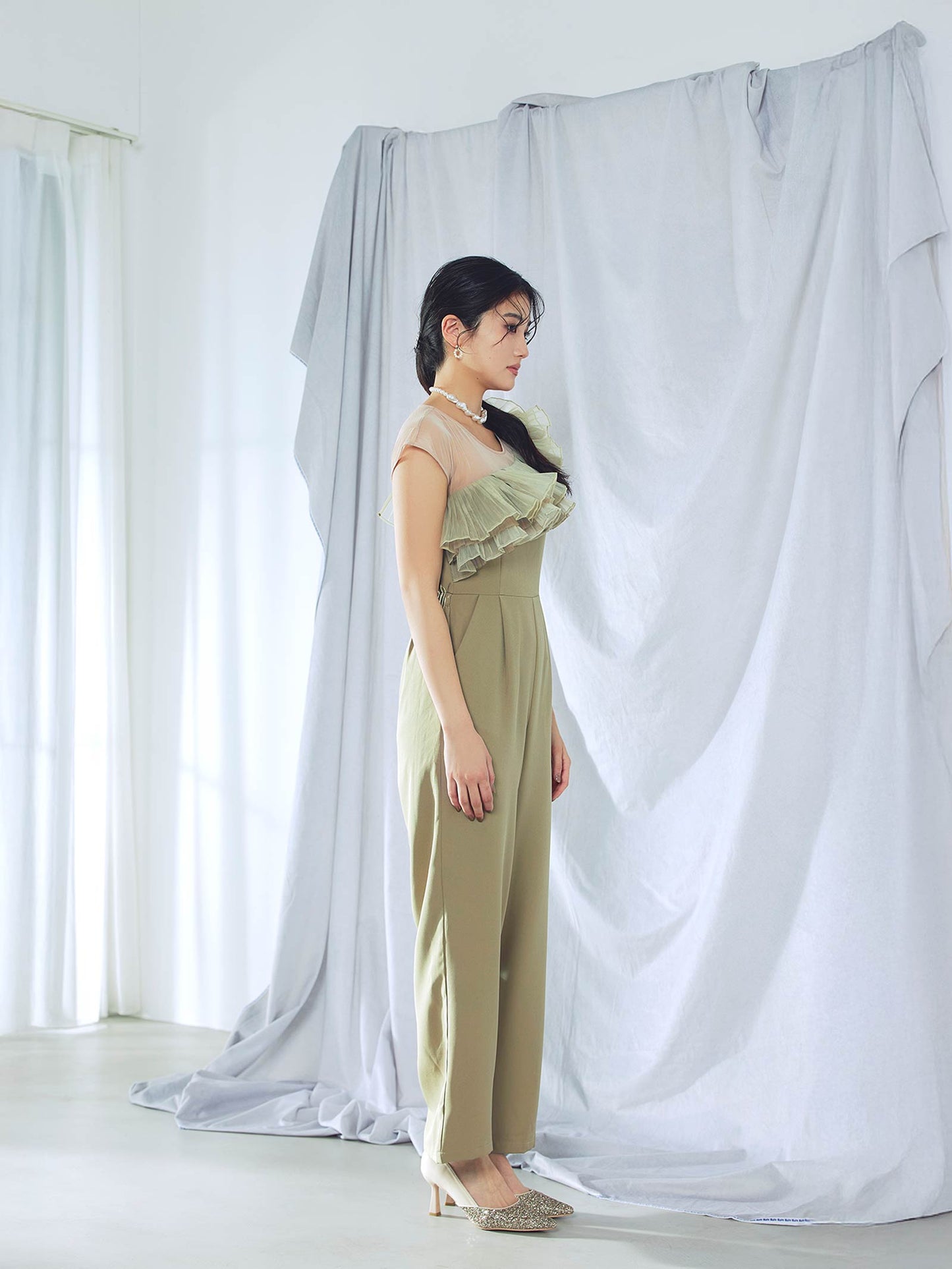 tule motif pants dress / チュールモチーフパンツドレス