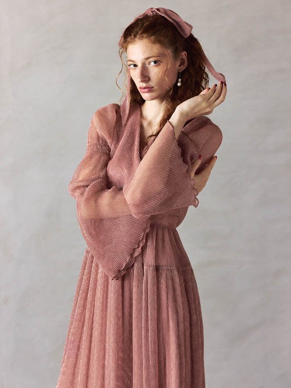 lame pleats dress