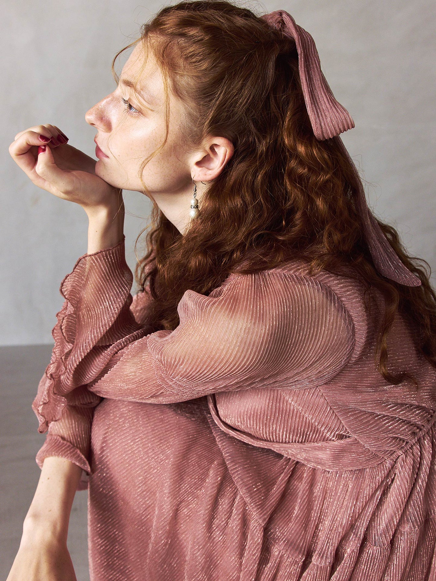 lame pleats dress / ラメプリーツドレス