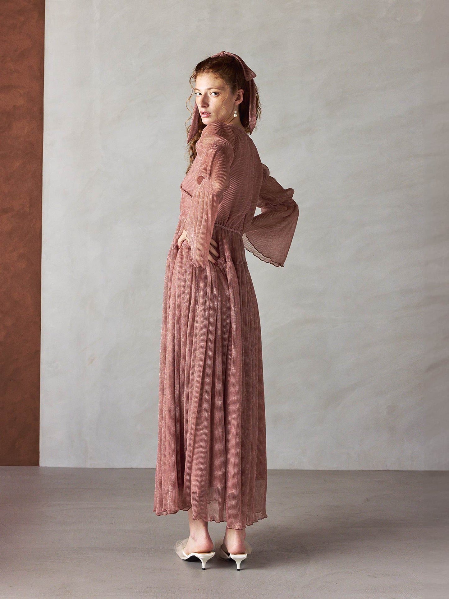 lame pleats dress / ラメプリーツドレス