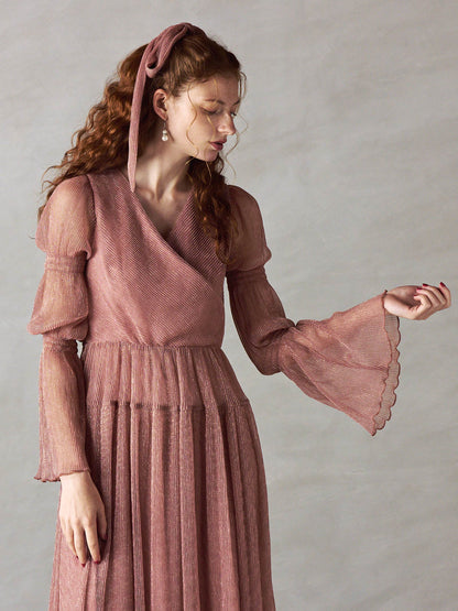 lame pleats dress / ラメプリーツドレス