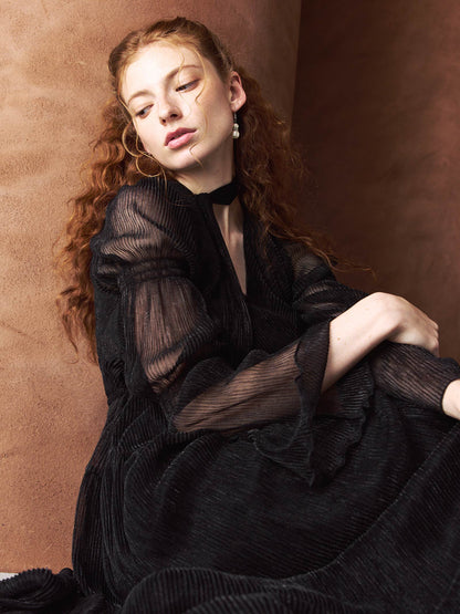 lame pleats dress / ラメプリーツドレス