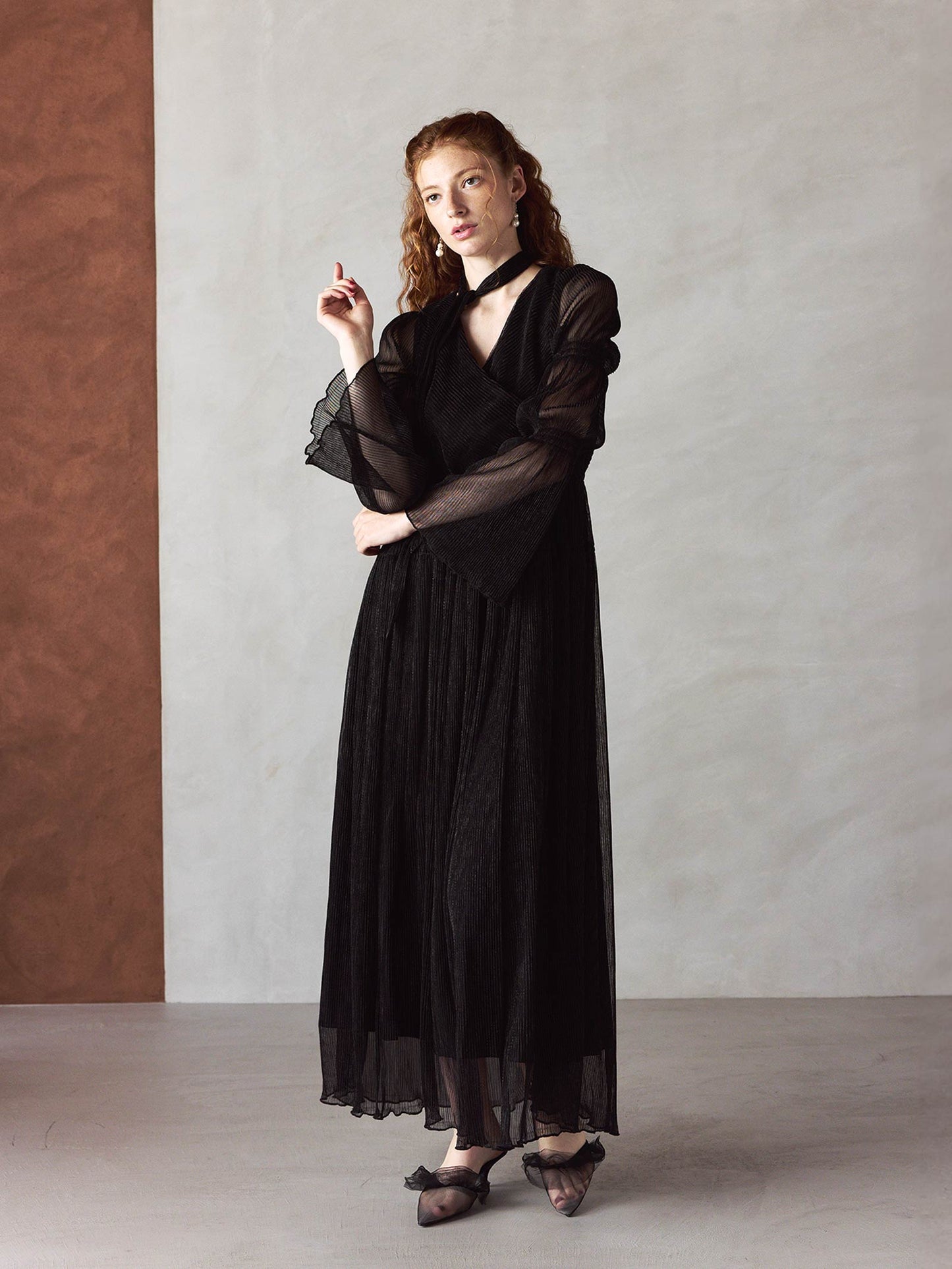 lame pleats dress / ラメプリーツドレス