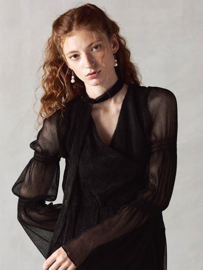 lame pleats dress / ラメプリーツドレス