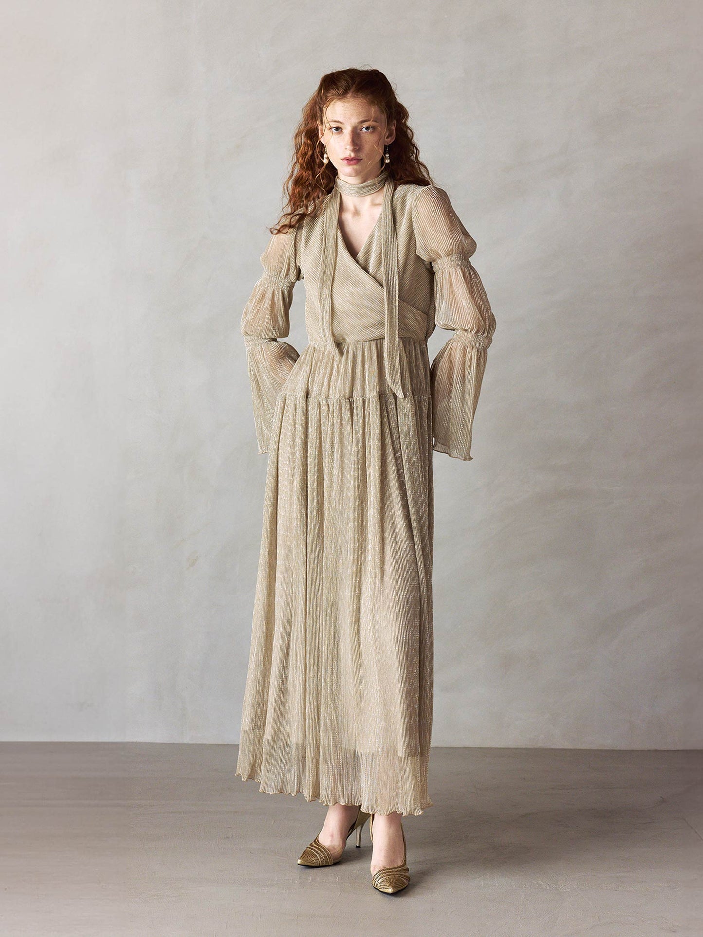 lame pleats dress / ラメプリーツドレス