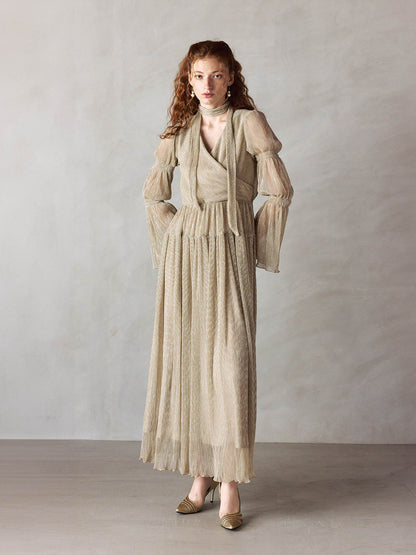 lame pleats dress / ラメプリーツドレス