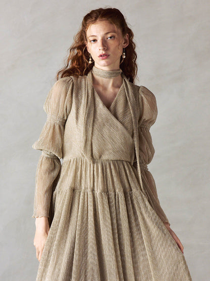 lame pleats dress / ラメプリーツドレス