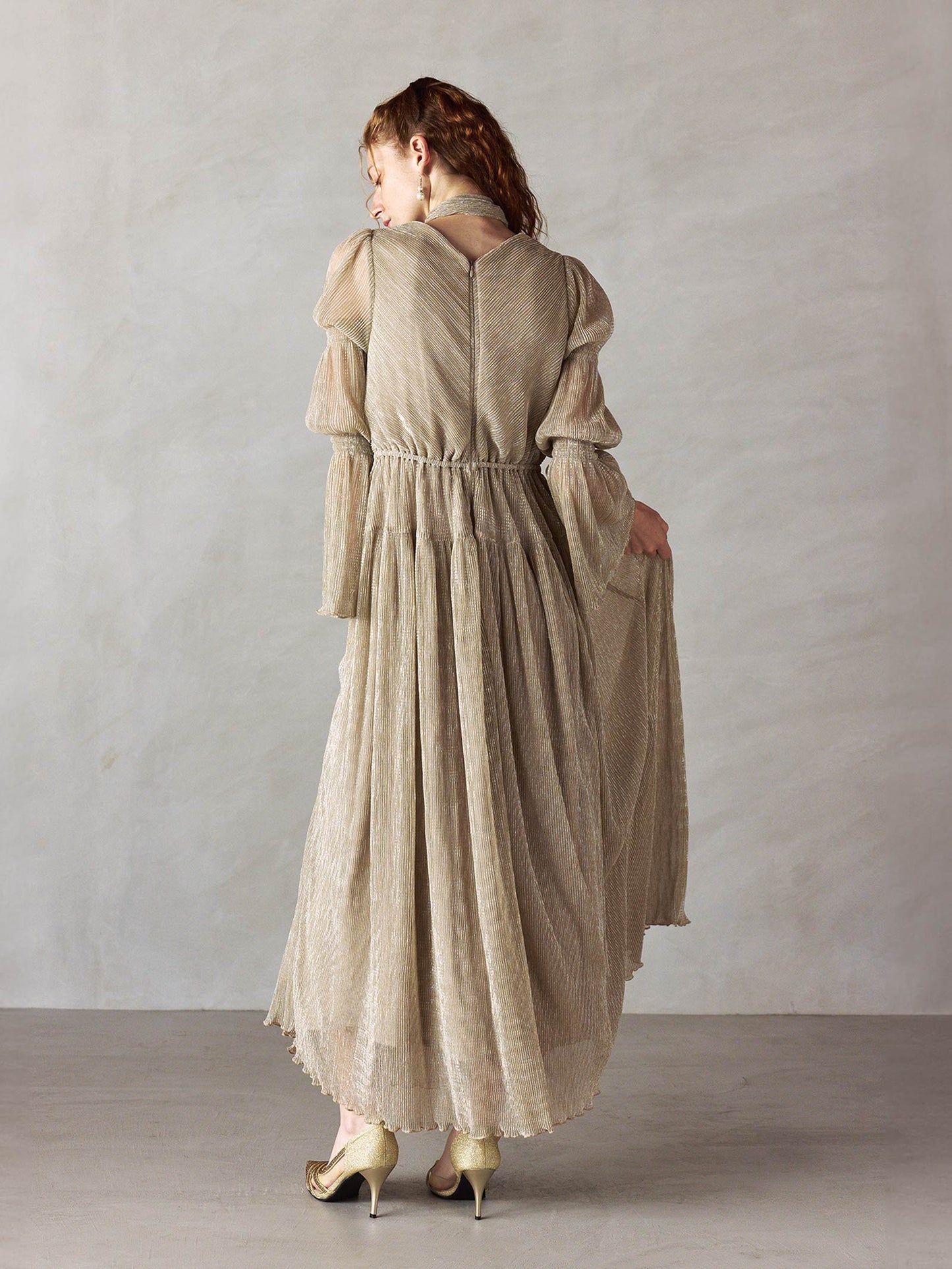 lame pleats dress / ラメプリーツドレス