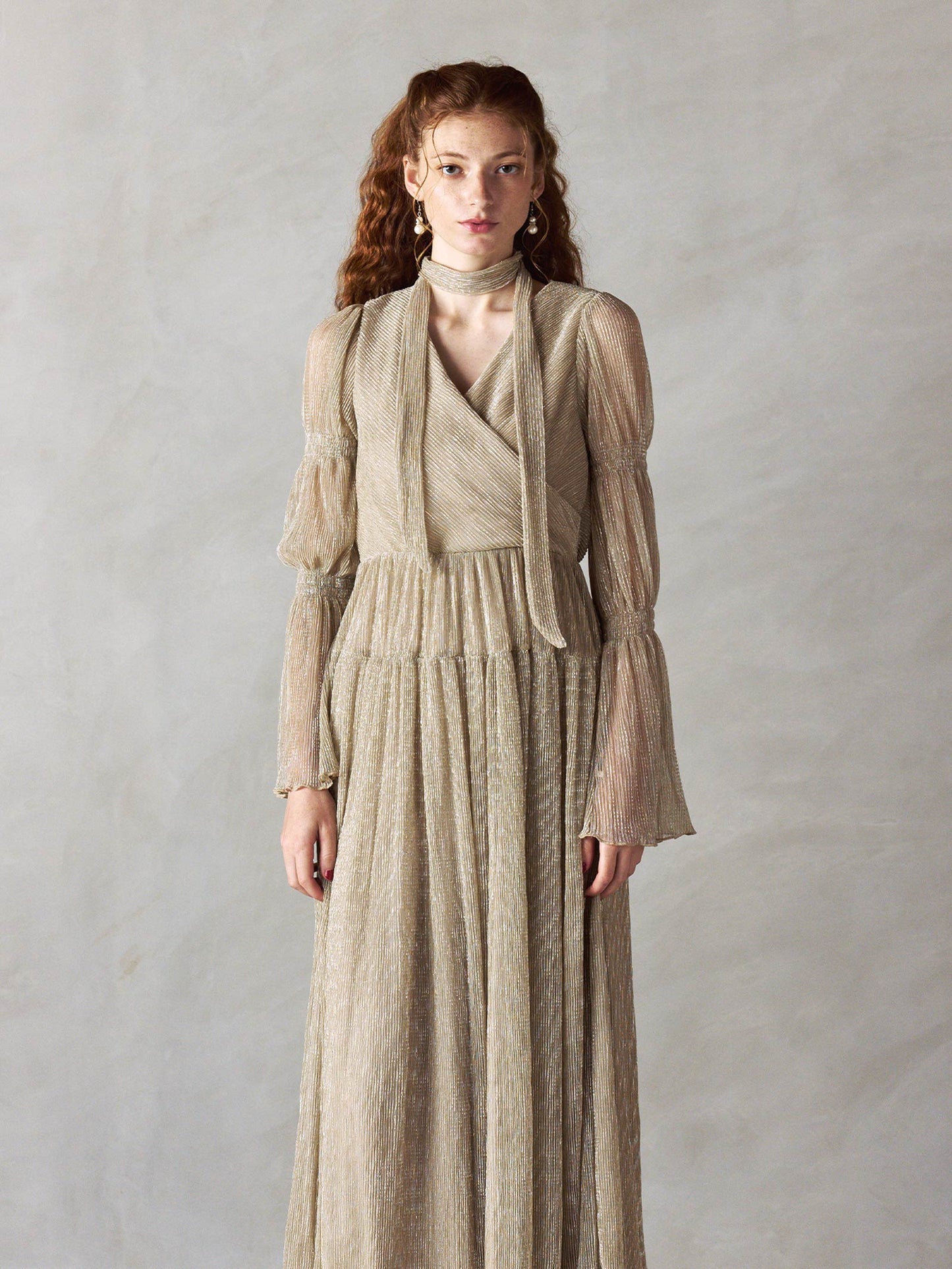 lame pleats dress / ラメプリーツドレス