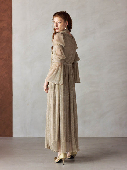 lame pleats dress / ラメプリーツドレス