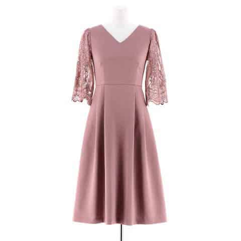 embroidery lace dress / エンブロイダリーレースレイヤードミモレ丈ワンピースドレス