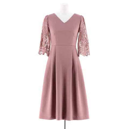 embroidery lace dress / エンブロイダリーレースレイヤードミモレ丈ワンピースドレス
