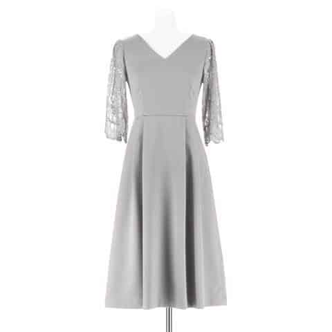 embroidery lace dress / エンブロイダリーレースレイヤードミモレ丈ワンピースドレス