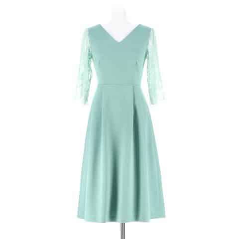 embroidery lace dress / エンブロイダリーレースレイヤードミモレ丈ワンピースドレス