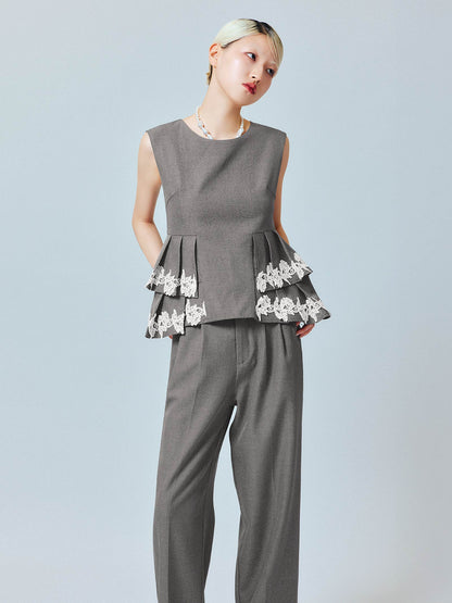point lace pants setup / ポイントレースパンツセットアップ