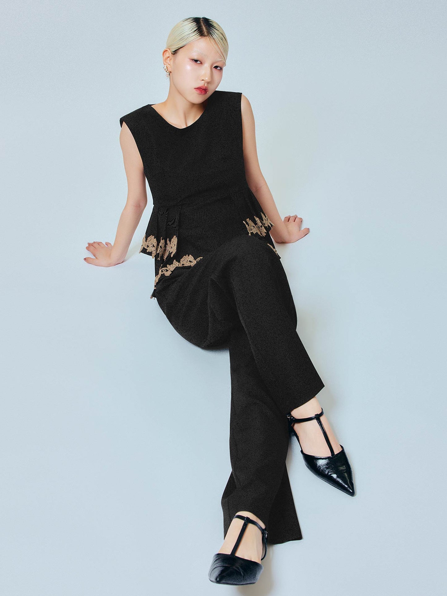 point lace pants setup / ポイントレースパンツセットアップ