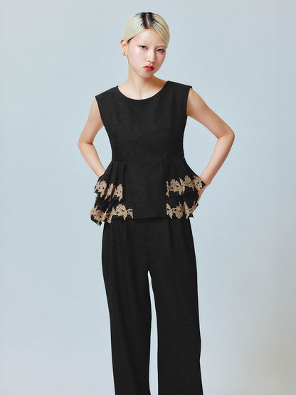 point lace pants setup / ポイントレースパンツセットアップ