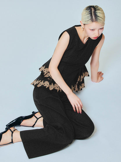 point lace pants setup / ポイントレースパンツセットアップ
