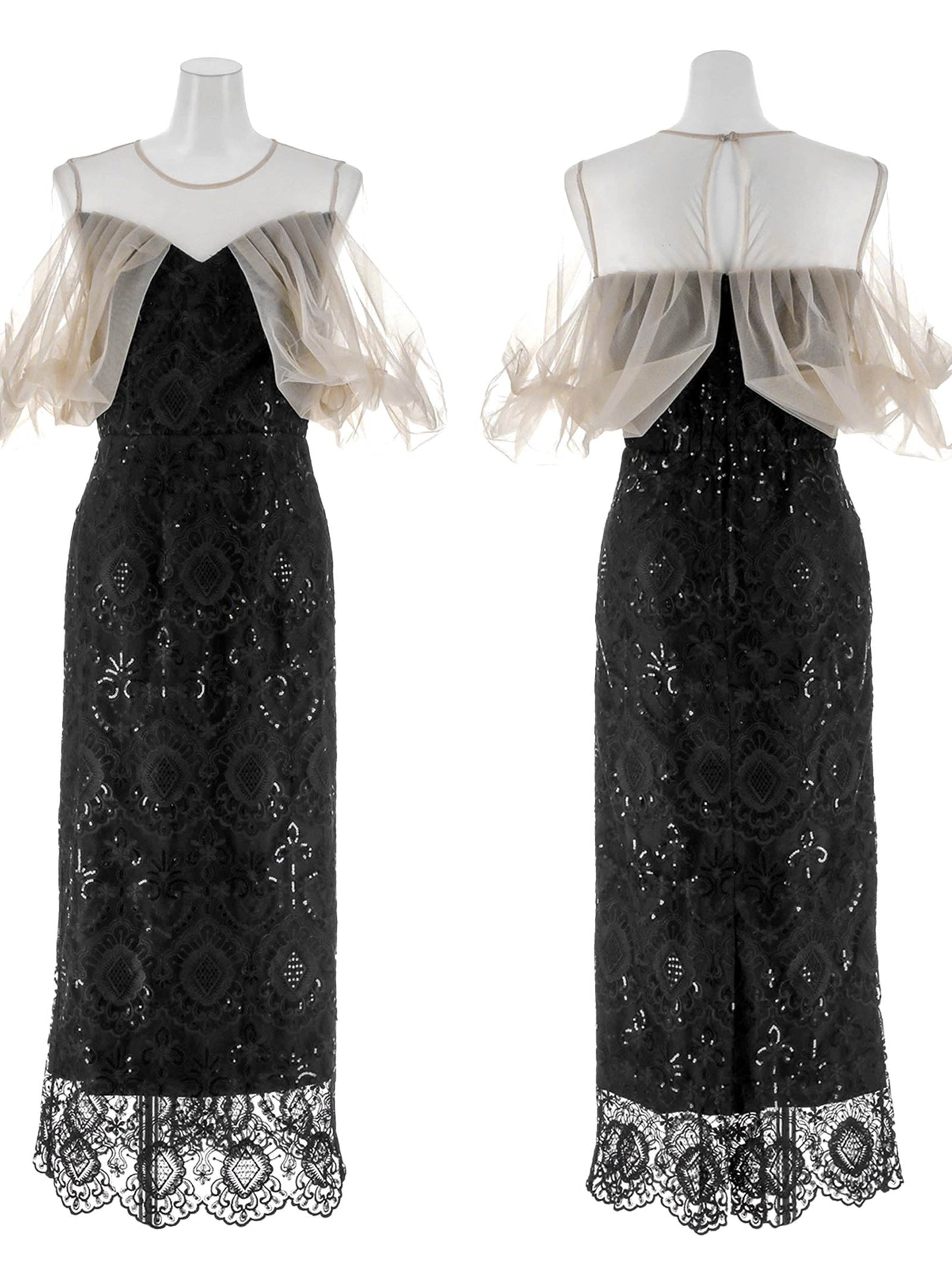 offsholder lace dress / オフショルダーレースドレス