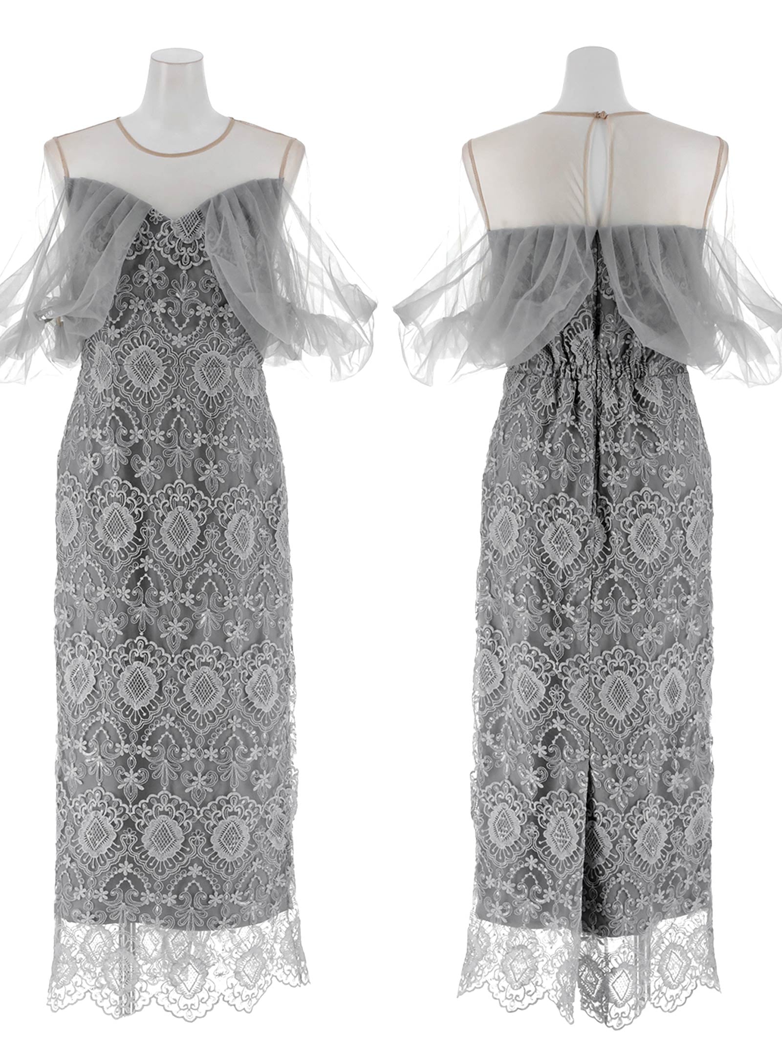 offsholder lace dress / オフショルダーレースドレス