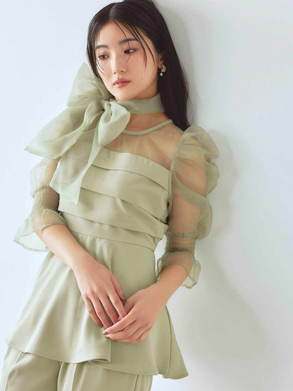 ribon organdy set up / リボンオーガンジーセットアップ