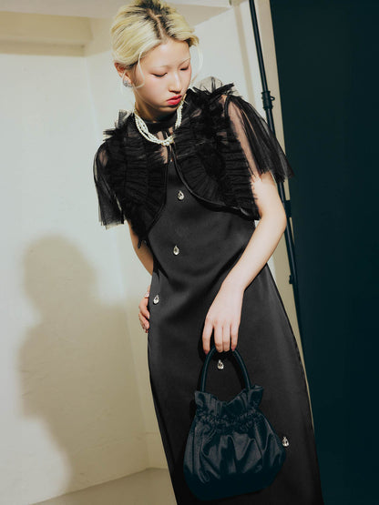satiin bijou set dress / サテンビジューセットドレス