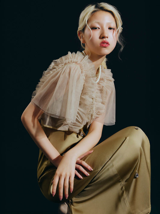 【予約：2月下旬頃より順次発送】satiin bijou set dress / サテンビジューセットドレス