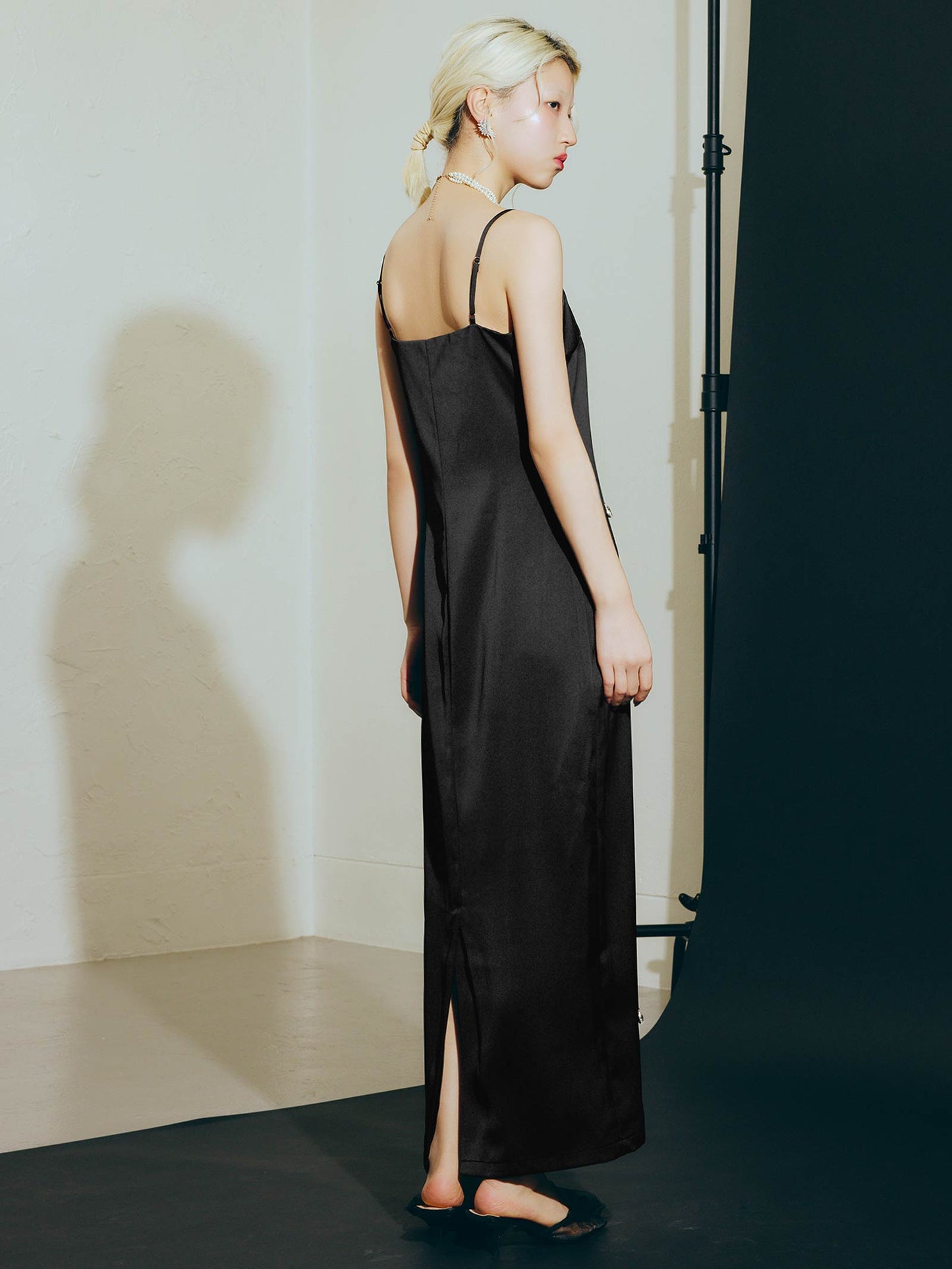 satiin bijou set dress / サテンビジューセットドレス
