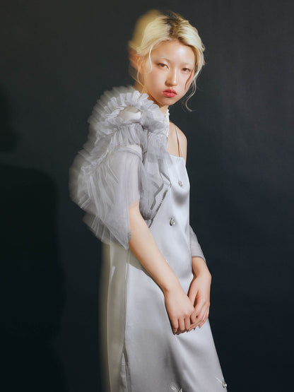 satiin bijou set dress / サテンビジューセットドレス