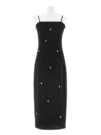 satiin bijou set dress / サテンビジューセットドレス