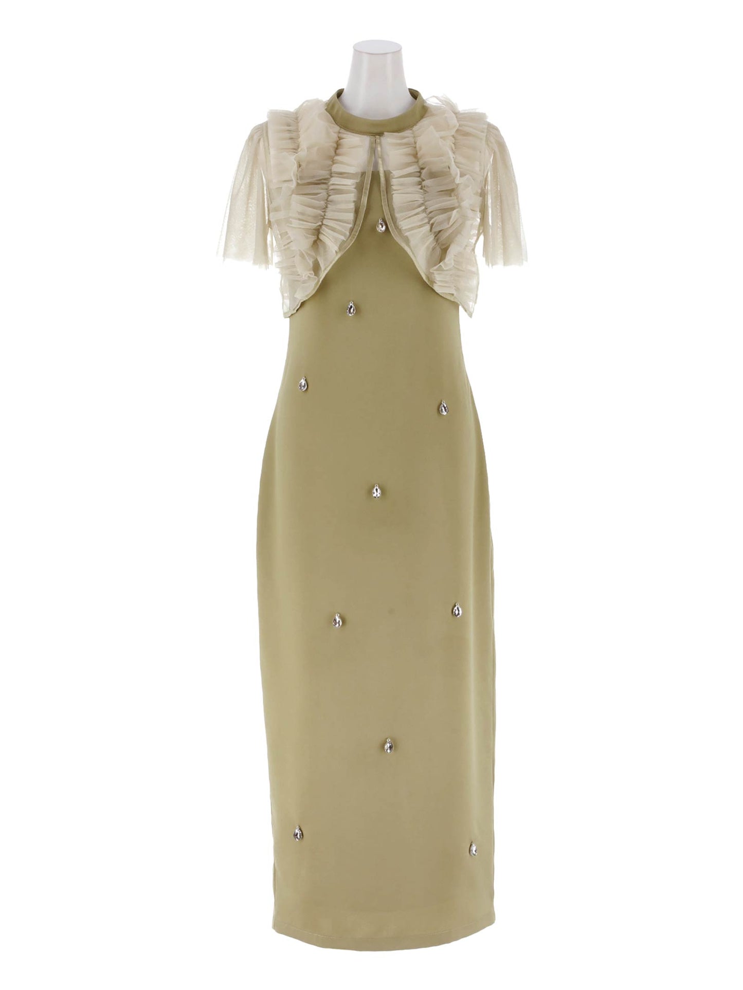 satiin bijou set dress / サテンビジューセットドレス