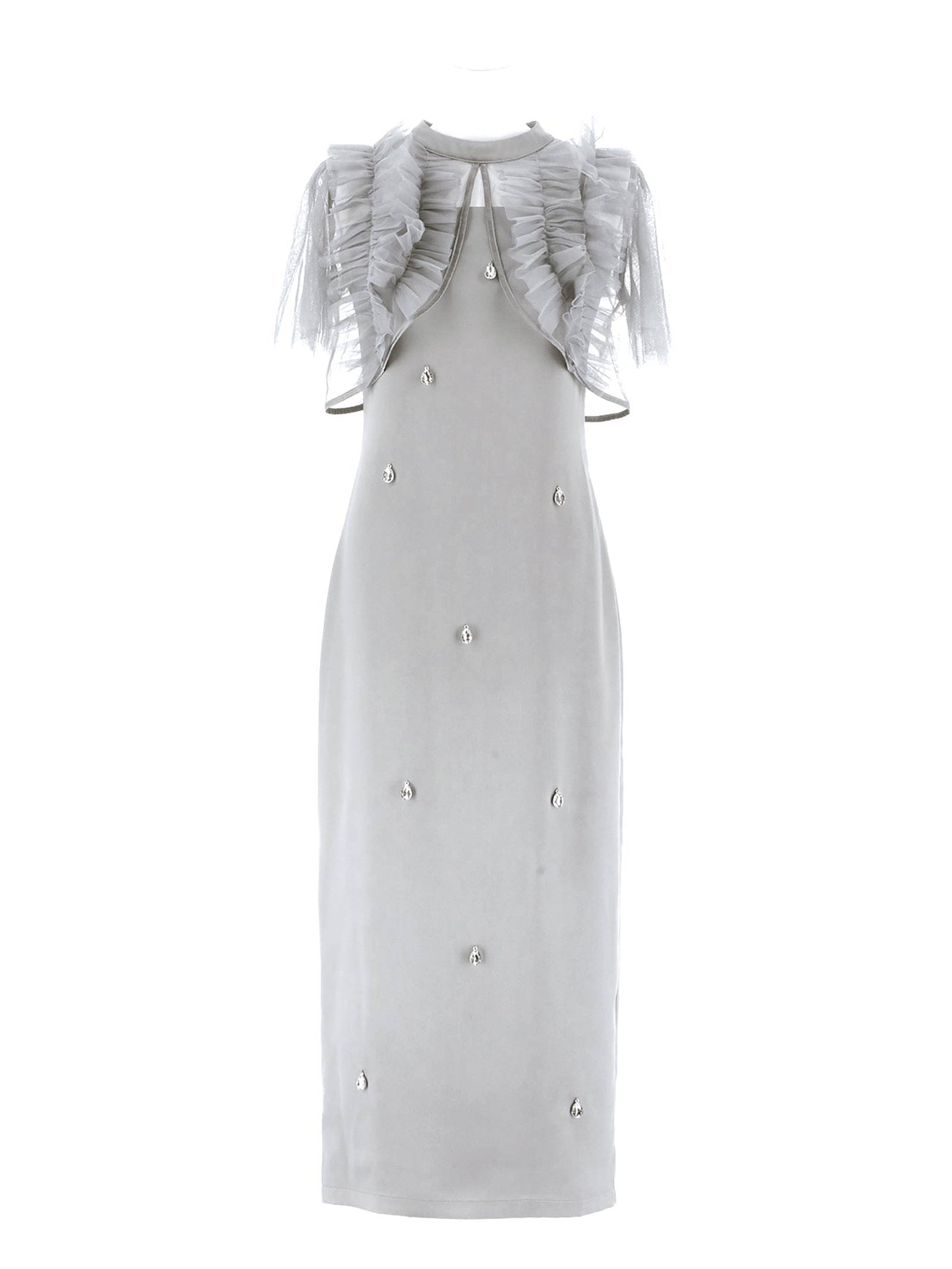 satiin bijou set dress / サテンビジューセットドレス