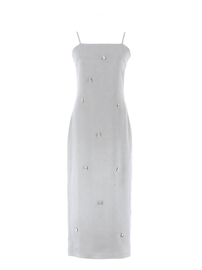 satiin bijou set dress / サテンビジューセットドレス