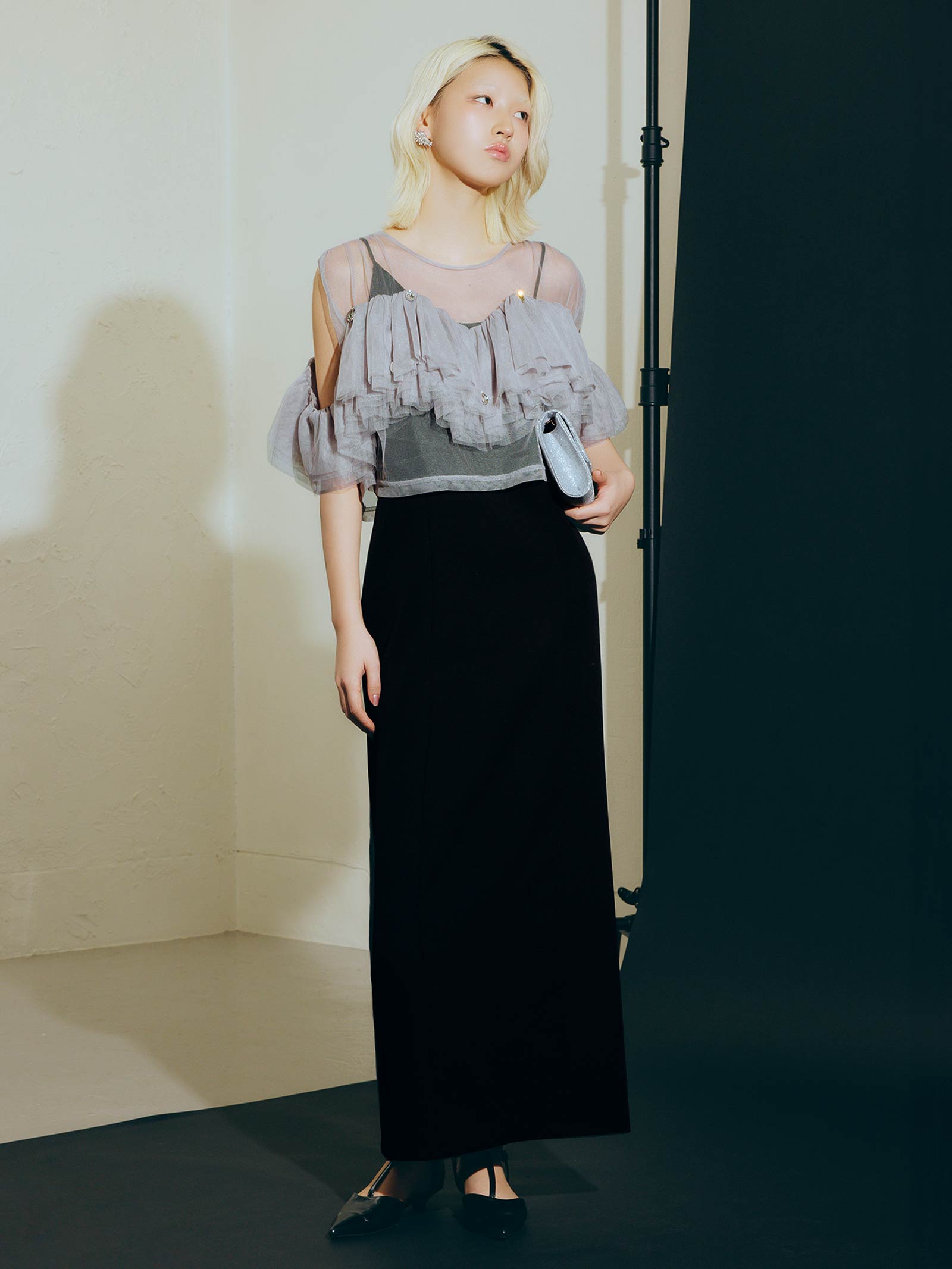 drop bijou frill top / ドロップビジューフリルトップ