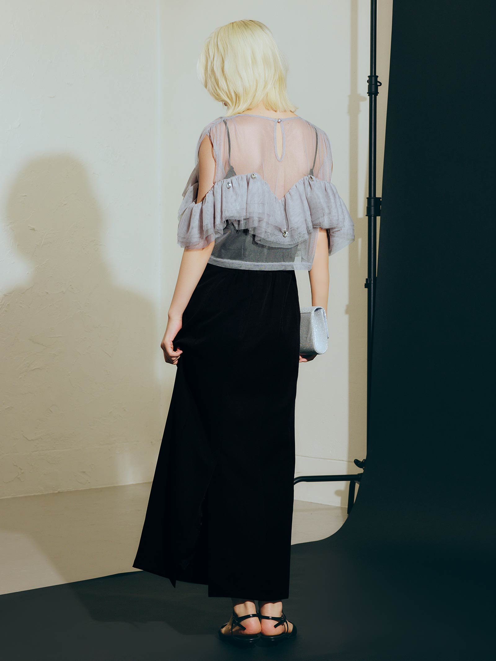 drop bijou frill top / ドロップビジューフリルトップ