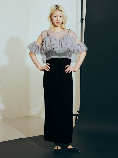drop bijou frill top / ドロップビジューフリルトップ