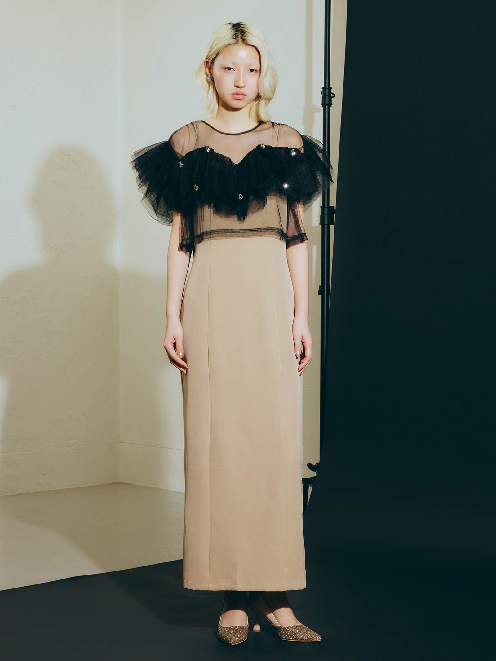 drop bijou frill top / ドロップビジューフリルトップ