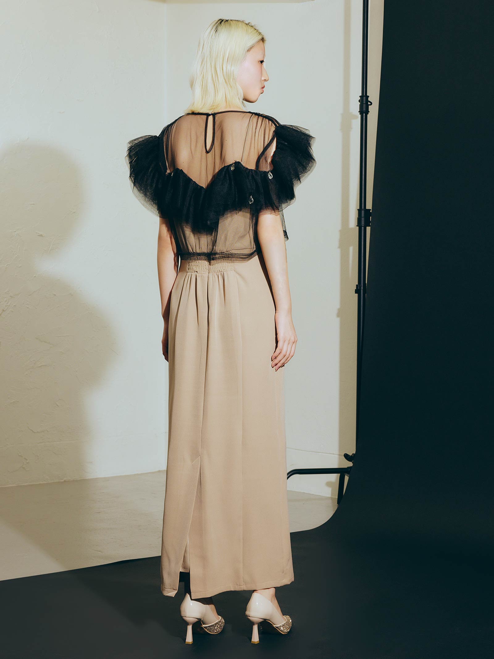 drop bijou frill top / ドロップビジューフリルトップ
