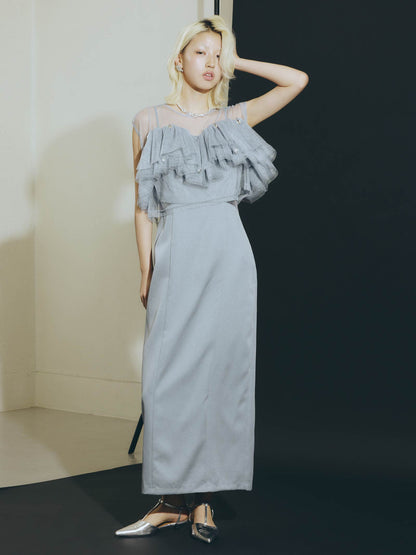 drop bijou frill top / ドロップビジューフリルトップ
