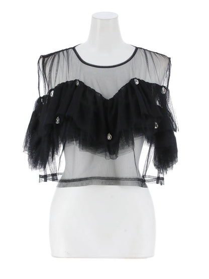 drop bijou frill top / ドロップビジューフリルトップ