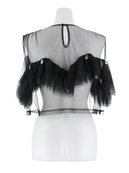 drop bijou frill top / ドロップビジューフリルトップ
