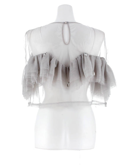 drop bijou frill top / ドロップビジューフリルトップ