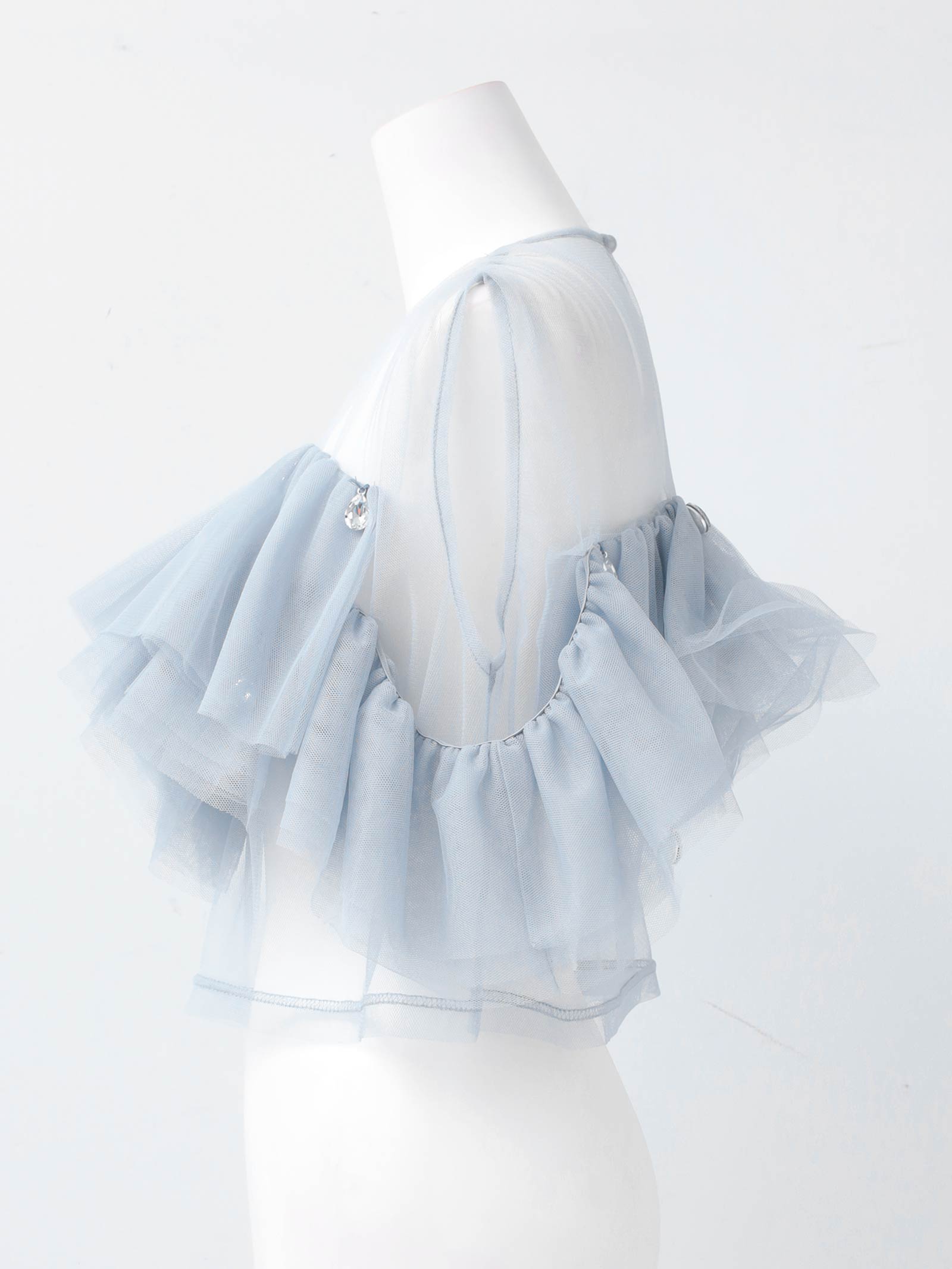 drop bijou frill top / ドロップビジューフリルトップ